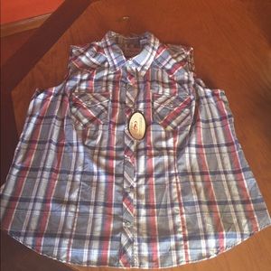 Women's Roper Sleeveless Button Western Shirt- New